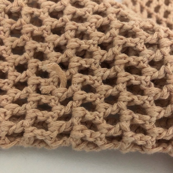 MAJORELLE Flower Crochet Knit Women’s Size Medium Tan Coverup Boho Tunic Dress - Picture 11 of 11